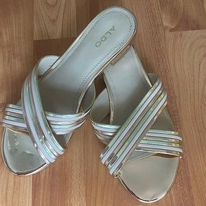 Metallic Aldo Slides - Size 7.5